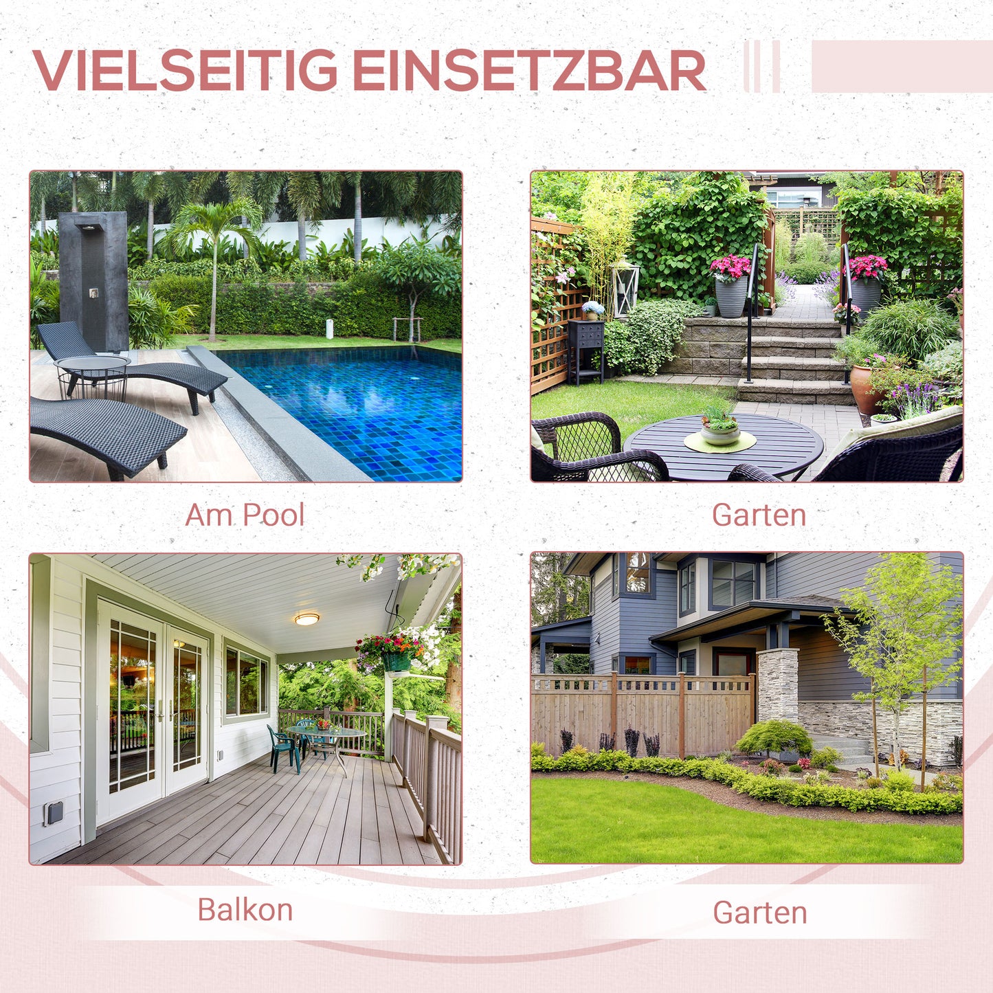 Outsunny Polyrattan Balkontisch, klappbar, Stahlrahmen, pflegeleicht, 40x40x40 cm, Natur