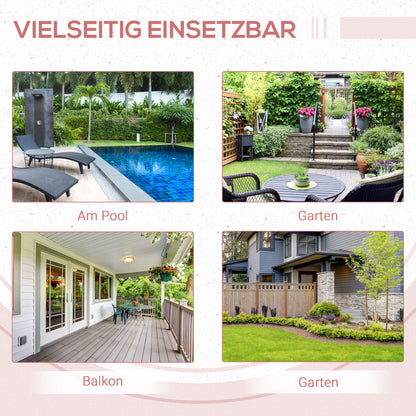 Outsunny Polyrattan Balkontisch, klappbar, Stahlrahmen, pflegeleicht, 40x40x40 cm, Natur