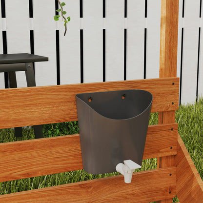 Outsunny Sandkasten mit Sonnendach Piratenschiff, inkl. Barnküchenspielset, Massivholz, 180 x 103 x 144,5 cm, Grön