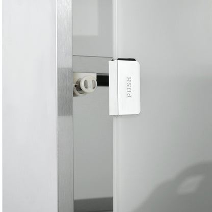 HOMCOM Medizinschrank Arzneischrank aus Edelstahl, Abschließbar Medikamentenschrank mit 4 Fächern, Glastür Apothekerschrank zur Medikamenten-Aufbewahrung, 30 x 12 x 60 cm