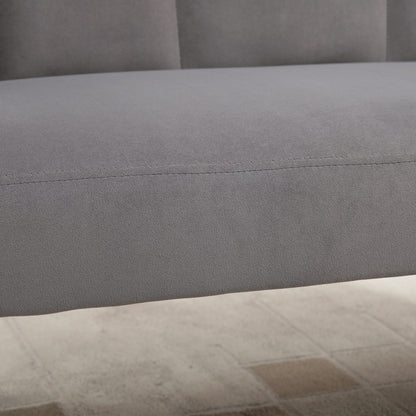 HOMCOM 2-Sitzer-Sofa, Doppelsofa, Zweisitzer Loungesessel im Modern-Design, bis 160 kg belastbar, 132 x 66 x 80 cm, Grau