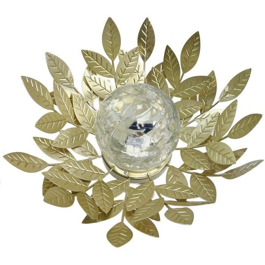 Solar water lily GALIX G4495 - Metal, Gold and cracked glass - 7 Lumens - 26 cm