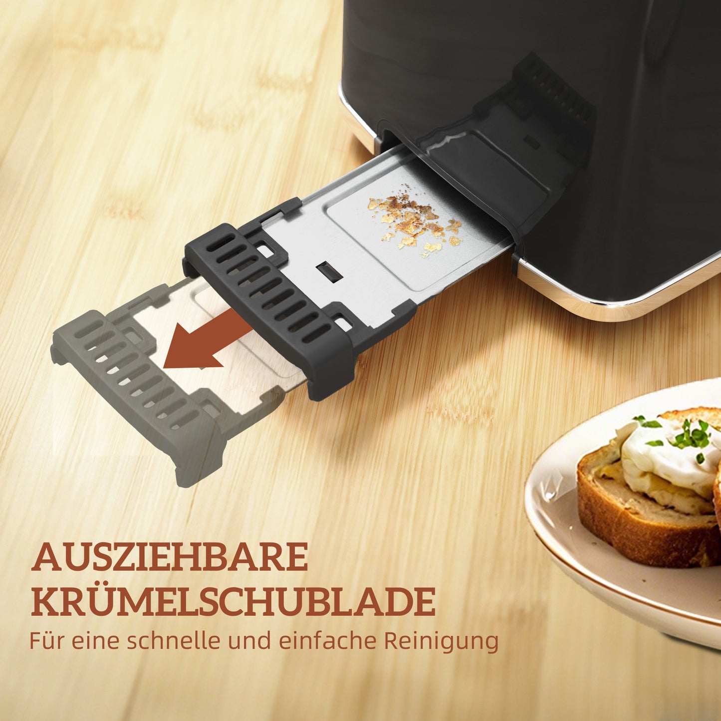 HOMCOM Wasserkocher und Toaster-Set mit LED-Touchscreen, 1,7 L, 2 Toasterschlitze, verschiedene Modi und Funktionen, Schwarz