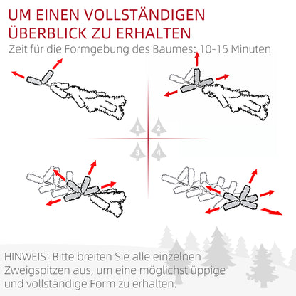 HOMCOM Weihnachtsbaum, naturgetreue Erscheinung, integrierte LEDs, dimmbar, 8 Modi, 45 x 90 cm, Grün
