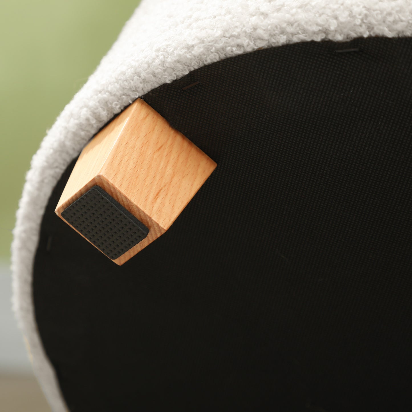 HOMCOM Sitzhocker mit Stauraum, Hocker mit Deckel, Runder Fußhocker, Aufbewahrungsbox, mit Holzbeinen, Weiß