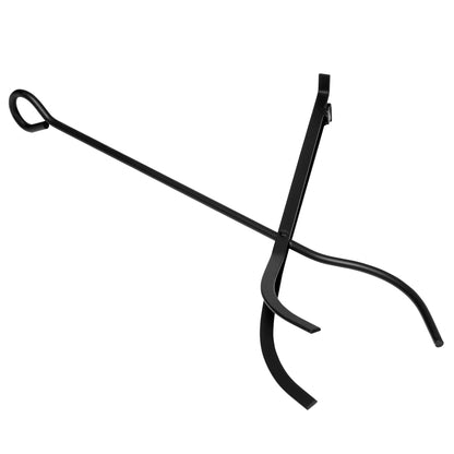 Outsunny Kaminholzständer, Brennholzregal, 2 Etagen, Kaminbesteck, bis 100 kg, Stahl, Schwarz, 40 x 30 x 74,5 cm