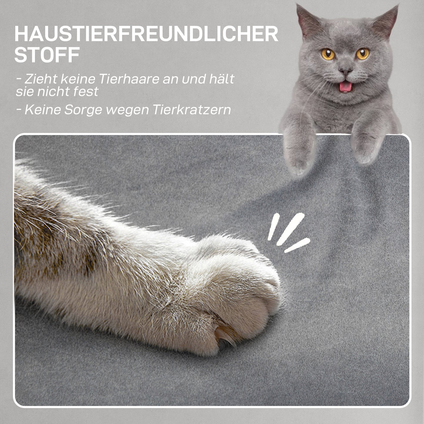 HOMCOM Relaxsessel mit leisem Motor, Polstersessel mit robusten Stoffbezug, Memory-Funktion, anpassbare Fußstütze, Grau