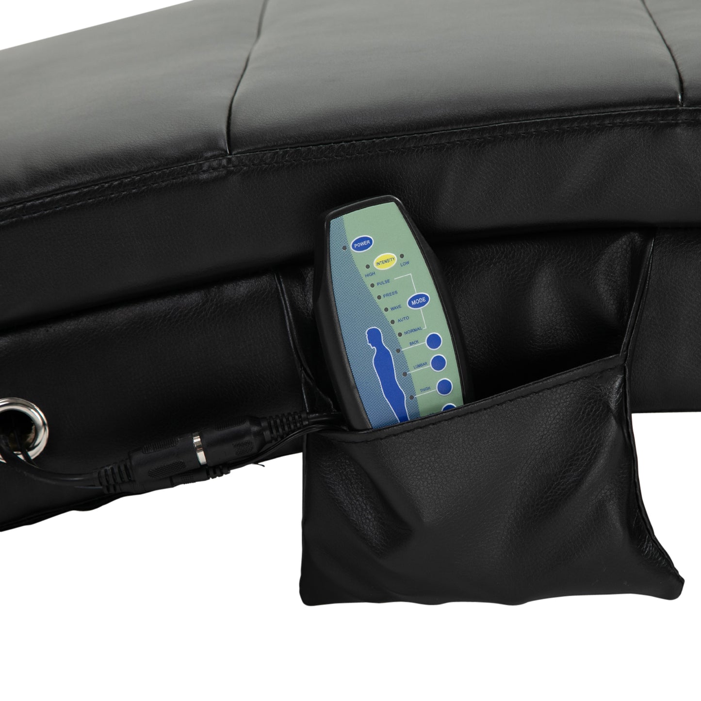 HOMCOM Relaxliege mit Massagefunktion Loungesessel Ergonomisch hohe Rückenlehn, mit Massagefunktion und Kissen mit Zero-G Design Lounge Sessel Kunstleder Metall Schaumstoff Schwarz 58 x 163 x 87 cm