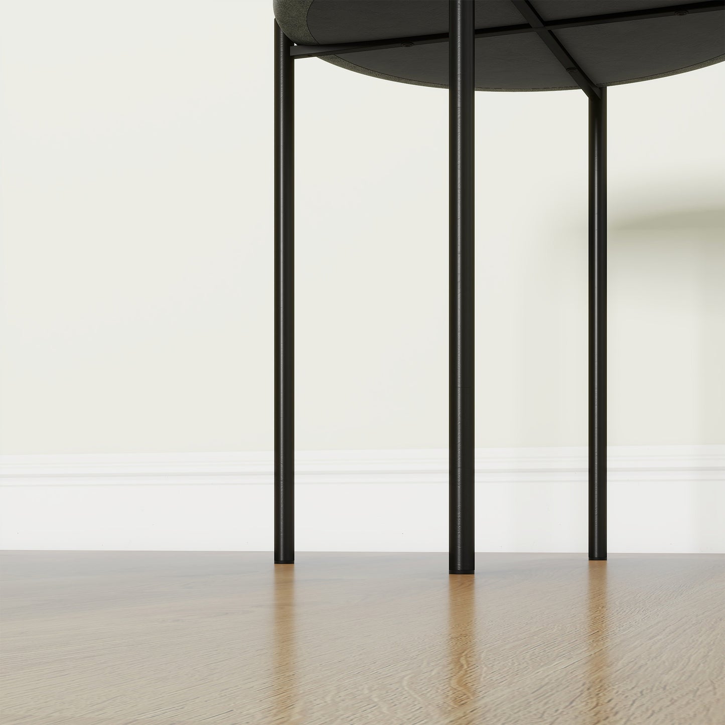 HOMCOM Küchenhocker 4-er Set, stapelbar, Samtoptik, bis 100kg, Stahlrahmen, 41,5 x 41,5 x 46 cm, Dunkelgrau