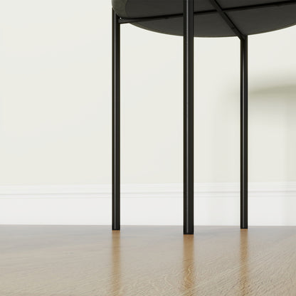 HOMCOM Küchenhocker 4-er Set, stapelbar, Samtoptik, bis 100kg, Stahlrahmen, 41,5 x 41,5 x 46 cm, Dunkelgrau