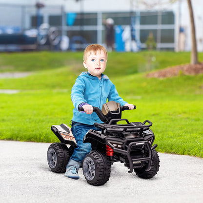 HOMCOM Kinder Quad Elektro 6V Kinderquad mit Vorwärtsfunktion, Musik, Elektro-Quad für Kinder 1,5-3 Jahre Schwarz