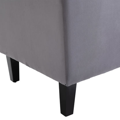 HOMCOM Einzelsessel Ohrensessel Relaxsessel mit Tufting erhöhte Beine Samtstoff Grau 67 x 70,5 x 97 cm