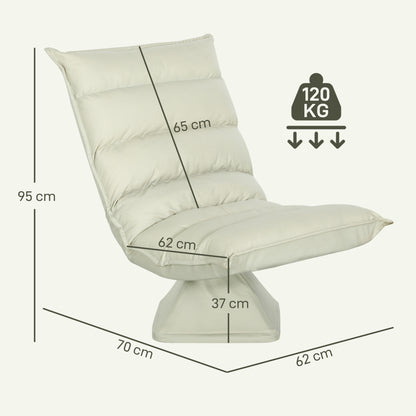 HOMCOM Relaxsessel, Sitzsack, verstellbare Rückenlehne, Lederoptik, 62x70x95cm, Beige