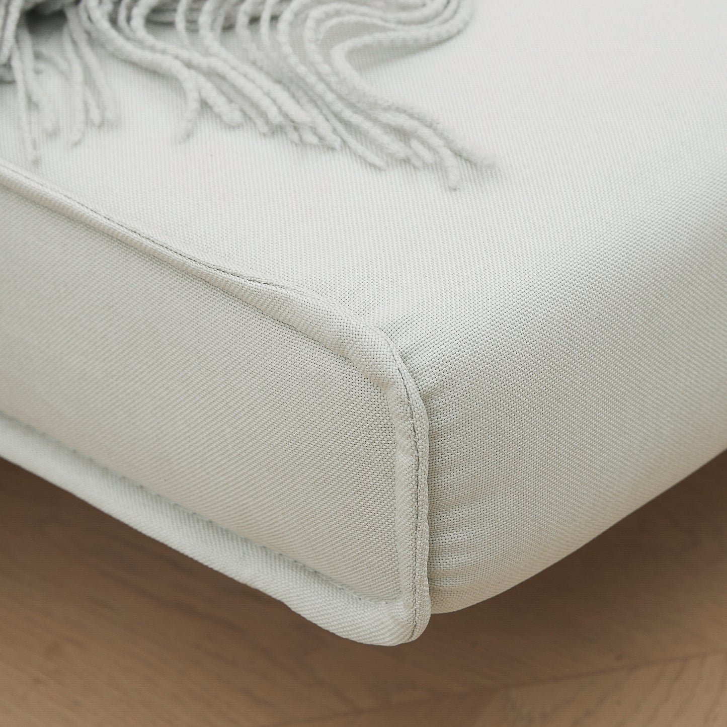 HOMCOM Einzelsofa Schlafsofa Sofabett Klappsofa verstellbar Rückenlehne Liege nordisch skandinavisch 25D Schaumstoff Haus Leinenimitat Tannenholz Cremeweiß 94 x 78 x 80 cm