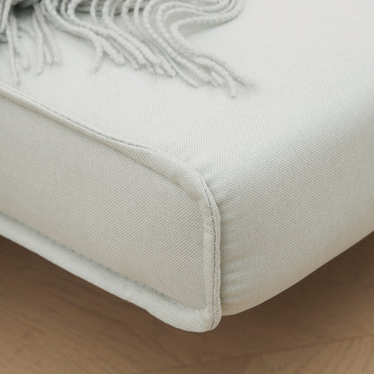 HOMCOM Einzelsofa Schlafsofa Sofabett Klappsofa verstellbar Rückenlehne Liege nordisch skandinavisch 25D Schaumstoff Haus Leinenimitat Tannenholz Cremeweiß 94 x 78 x 80 cm