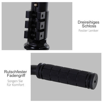 Homcom Pro Stunt Scooter für Kinder & Erwachsene, Freestyle Tretroller, 100mm Kunstleder-Räder, Aluminium Schwarz, für Tricks