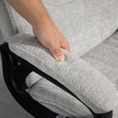 HOMCOM Bürostuhl, Schreibtischstuhl, drehbar, Wippfunktion, höhenverstellbar, Hellgrau