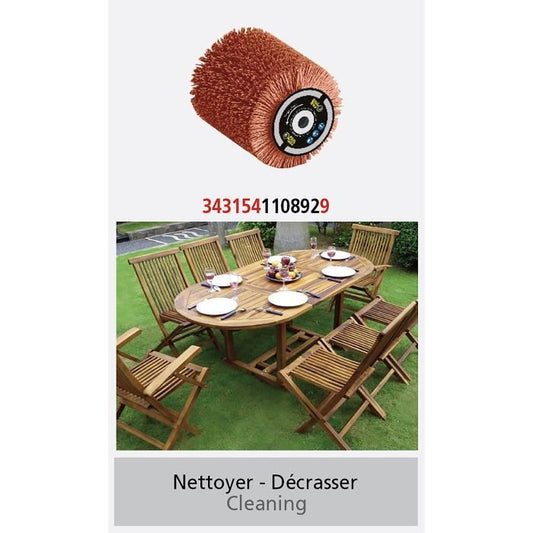 Abrasive nylon brush Ø80mm - L 100mm for scrubbing / degreasing / cleaning