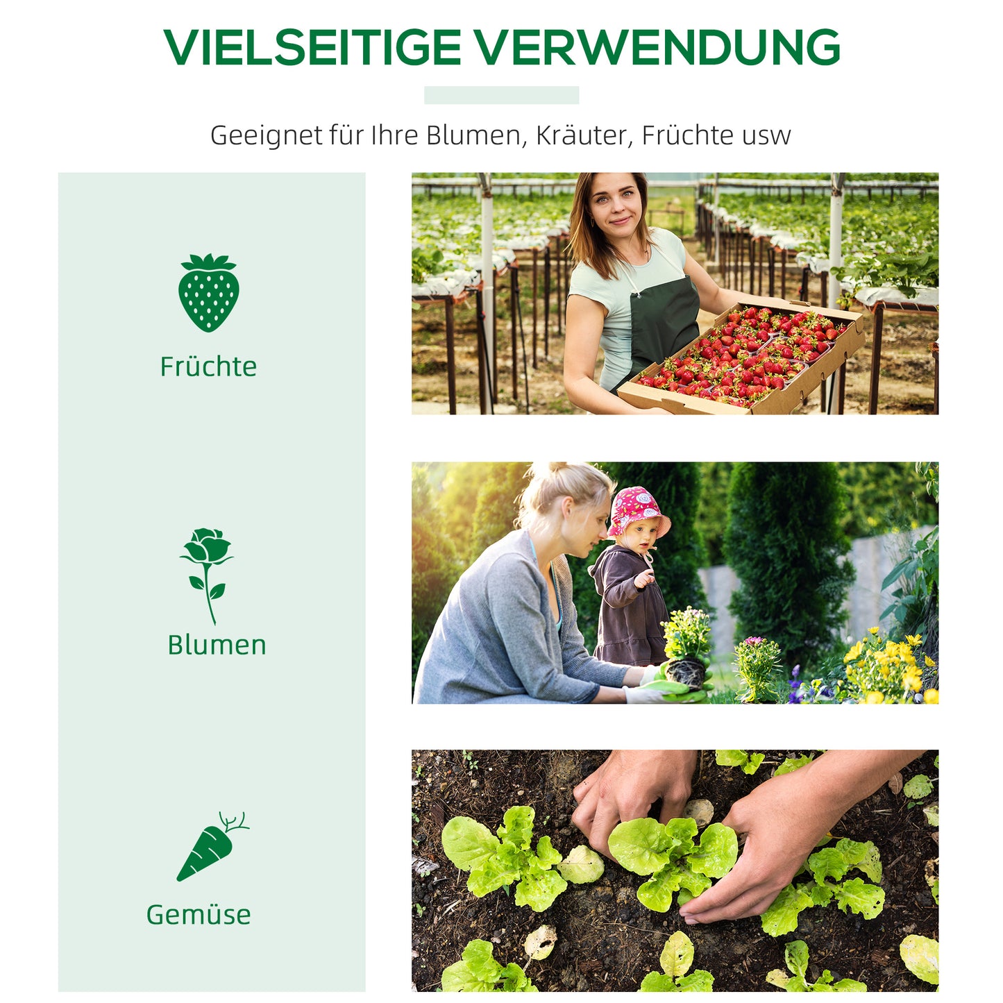 Outsunny Gewächshaus mit Fernster, PE-Gitterfolie, Foliengewächshaus aus Stahl, Treibhaus für Balkon, Garten, Tomatenhaus 120x60x60cm, Tomatengewächshaus für Gemüse, Blumen, Pflanzen, Weiß