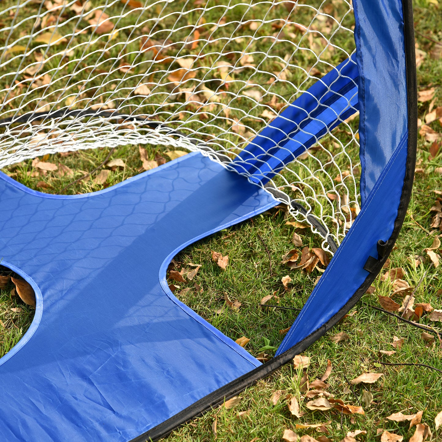 HOMCOM Fußballtore, Pop Up Tor, Tragbares Fußballnetz, 2er Set Minitore, mobil mit Tragetasche, Faltbar, Blau, 123 x 80 x 80 cm