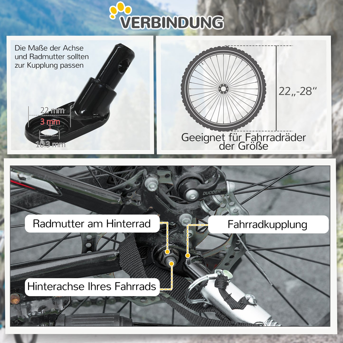 PawHut Hundeanhänger, klappbarer Hunde-Fahrradanhänger, wasserbeständig, Oxfordstoff, Stahl, 140 x 71 x 83 cm, Blau