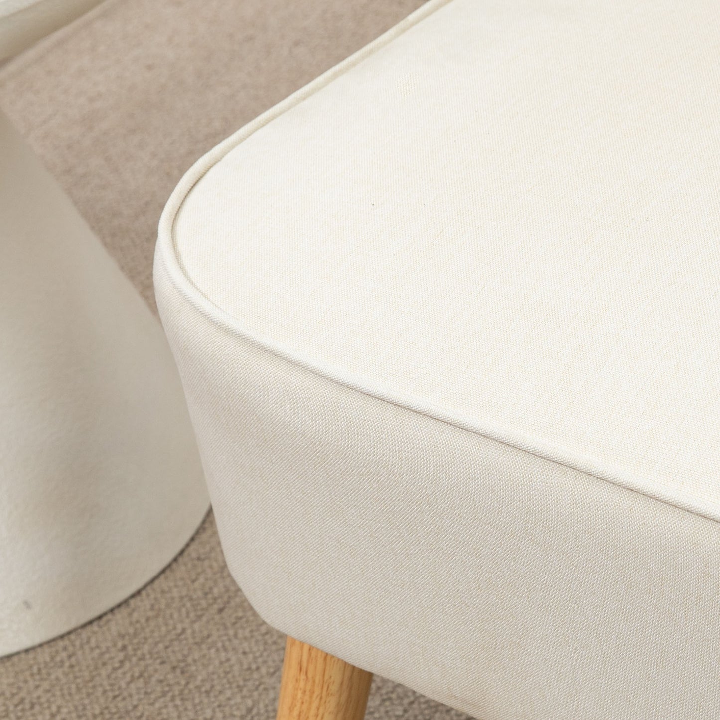 HOMCOM 2-Sitzer Sofa, weiche Polsterung, pflegeleichter Bezug, bis 150 kg, 117 x 56,5 x 77 cm, Cremeweiß