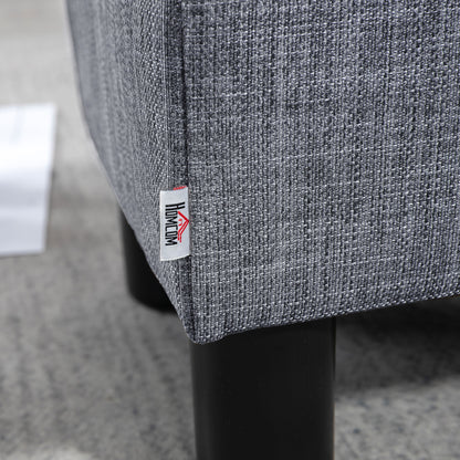 HOMCOM Hocker mit Stoffbezug in Leinenoptik, bis 110 kg, hellgrau, 40 x 30 x 24cm