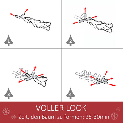 HOMCOM Künstlicher Weihnachtsbaum 180 cm Kieferbaum künstlich mit 724 Zweigen Metallständer für drinnen