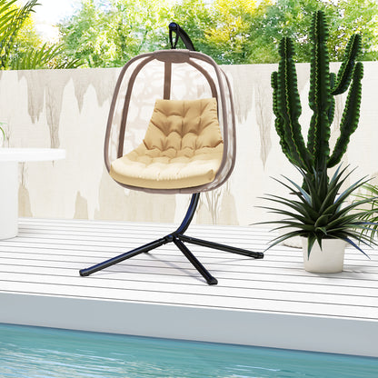 Outsunny Sitzkissen, Außensitzkissen für Hängekorb und Schaukelstühle, Outdoor-Polsterkissen, Beige