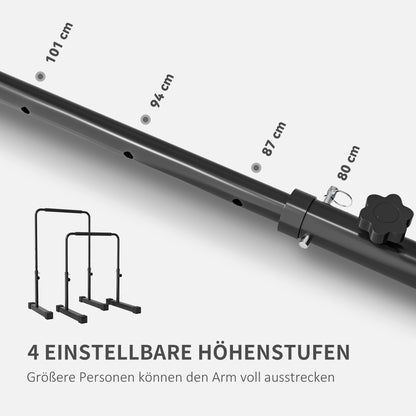 SPORTNOW Dip-Station, höhenverstellbar 80-105 cm, leicht, rutschfest, bis 120 kg, Stahl, Schwarz