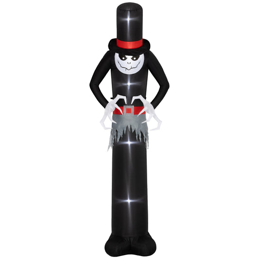 Outsunny Halloween-Dekoration 3 m riesiger Sensenmann mit LED-Beleuchtung für Outdoor, IP44