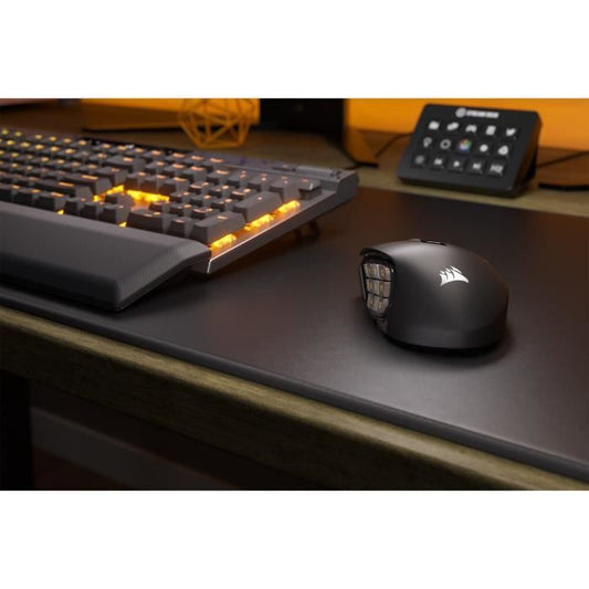 Gaming Mouse - Wireless - CORSAIR - SCIMITAR ELITE RGB Wireless - 16 programmable buttons - 150h battery life - Black (CH-9314311-EU)