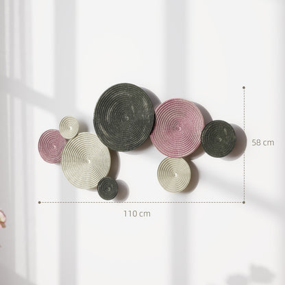 HOMCOM Wanddekor-Set im Disk-Design, 8 Metallscheiben, vielseitig einsetzbar, Mehrfarbig