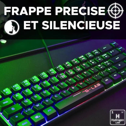Gaming Keyboard - THE G-LAB - KEYZ-HYDROGEN/FR - 60% Black Membrane