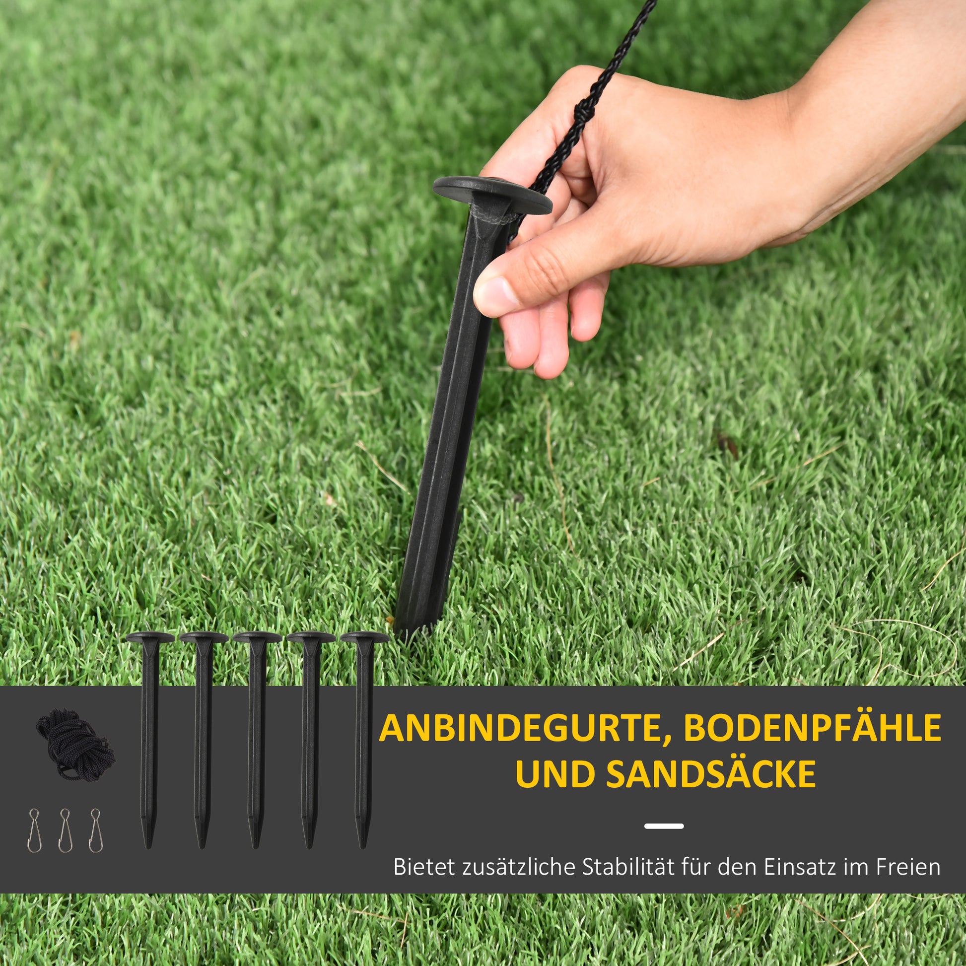 HOMCOM Selbstaufblasend Halloweendekoration mit LED-Lichtern, inkl. Gebläse und Befestigungsmaterial, 156cm x 107cm x 274cm