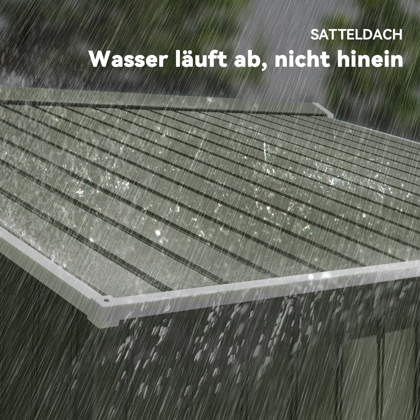 Outsunny Geräteschuppen mit Schiebetüren 2,77 x 1,95 x 1,92cm Metall Hellgrün