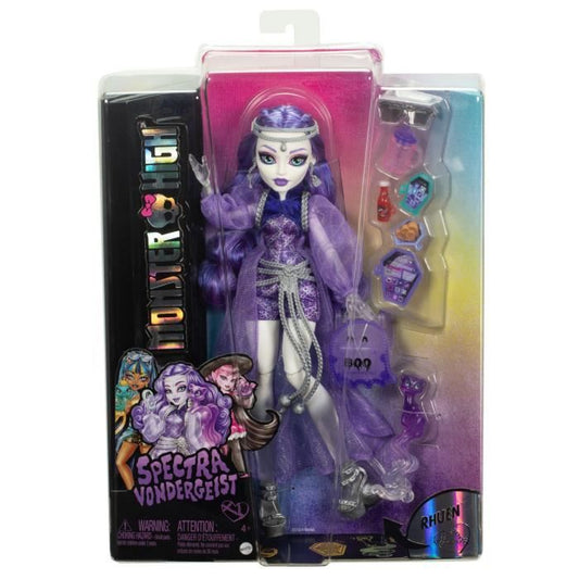 Monster High-Spectra Vondergeist-Doll, Rhuen Ferret and Accessories HXH77