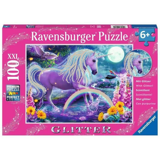 100 p XXL Children's Puzzle - Glittering Unicorn (Glitter Collection) - Ages 6 - 12980 - Ravensburger
