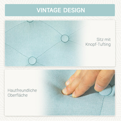 HOMCOM Sitzbank, Polsterbank mit Stauraum, leinenartiges Polyester, Kautschukholz, 100 x 40 x 44 cm, Grün