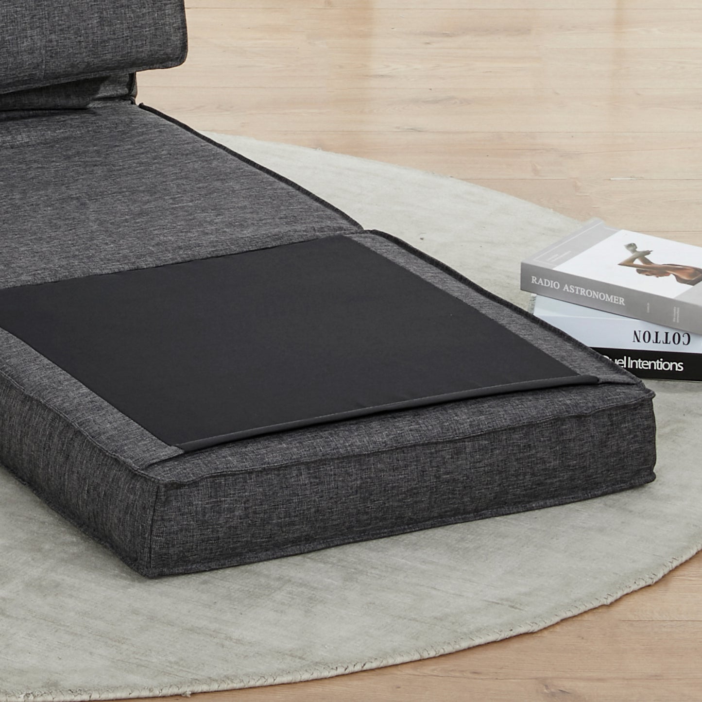 HOMCOM Bodensessel, verstellbarer Klappsessel, 61 x 73 x 58 cm, Dunkelgrau