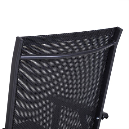 Outsunny Klappstuhl mit Armlehne 2er Set Campingstuhl Angelstuhl Metall Schwarz 58 x 64 x 94 cm