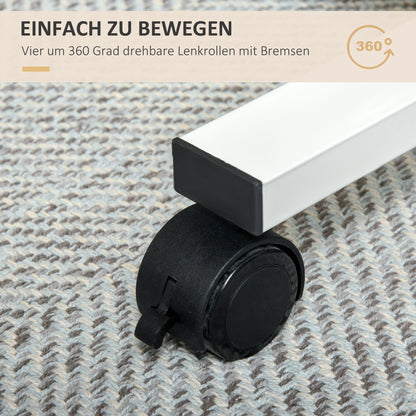 HOMCOM Stehpult Höhenverstellbar inkl. 4 Rollen C-Form 65 cm x 48 cm x 70-110 cm Natur + Weiß