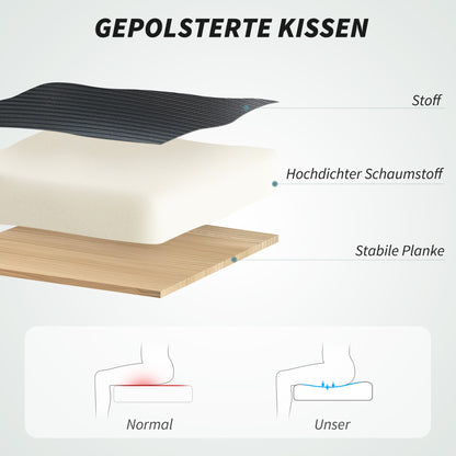 HOMCOM Bürostuhl Ergonomischer Schreibtischstuhl mit Hochklappbaren Armlehnen, Verstellbarer Lendenwirbelstütze Schwarz