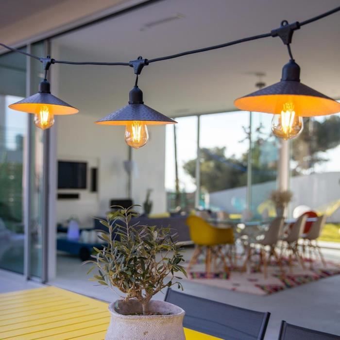 Outdoor solar light garland - LUMISKY - VINTY LIGHT SOLAR - 6 m - 10 filament bulbs - warm white LED