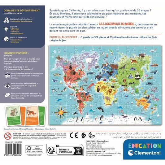 Clementoni - Puzzle to discover the world - With activities, challenges, raffle and research game - Ages 6 and up