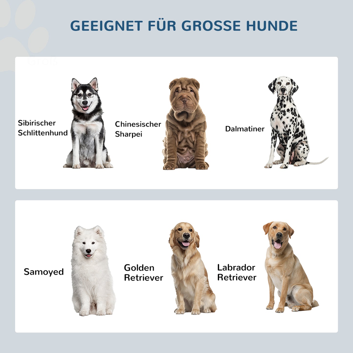 PawHut Erhöhte Futterstation mit 2 Edelstahlschüsseln und 44 L Staurum, Magnettüren, für große Hunde, Grau