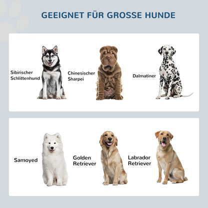 PawHut Erhöhte Futterstation mit 2 Edelstahlschüsseln und 44 L Staurum, Magnettüren, für große Hunde, Grau