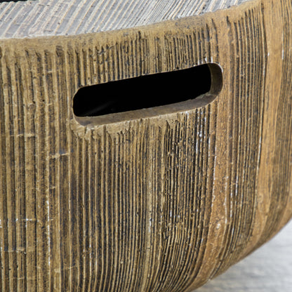 Outsunny Feuerschale im Baumstumpf-Design, Funkengitter, Kohlerost, Schürhaken, Ø61,5 x 39 cm