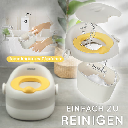 AIYAPLAY 3-in-1 Kinder-Töpfchen, abnehmbarer Sitz, Kunstleder-Polster, bis 50 kg, 6 Monate bis 6 Jahre, Grau