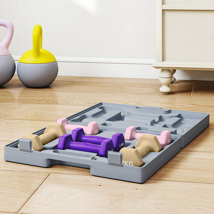 SPORTNOW Hantelset, 6er Set Hanteln mit Gewichten, Kurzhantelset aus Stahl, 1kg, 1,5kg, 2kg